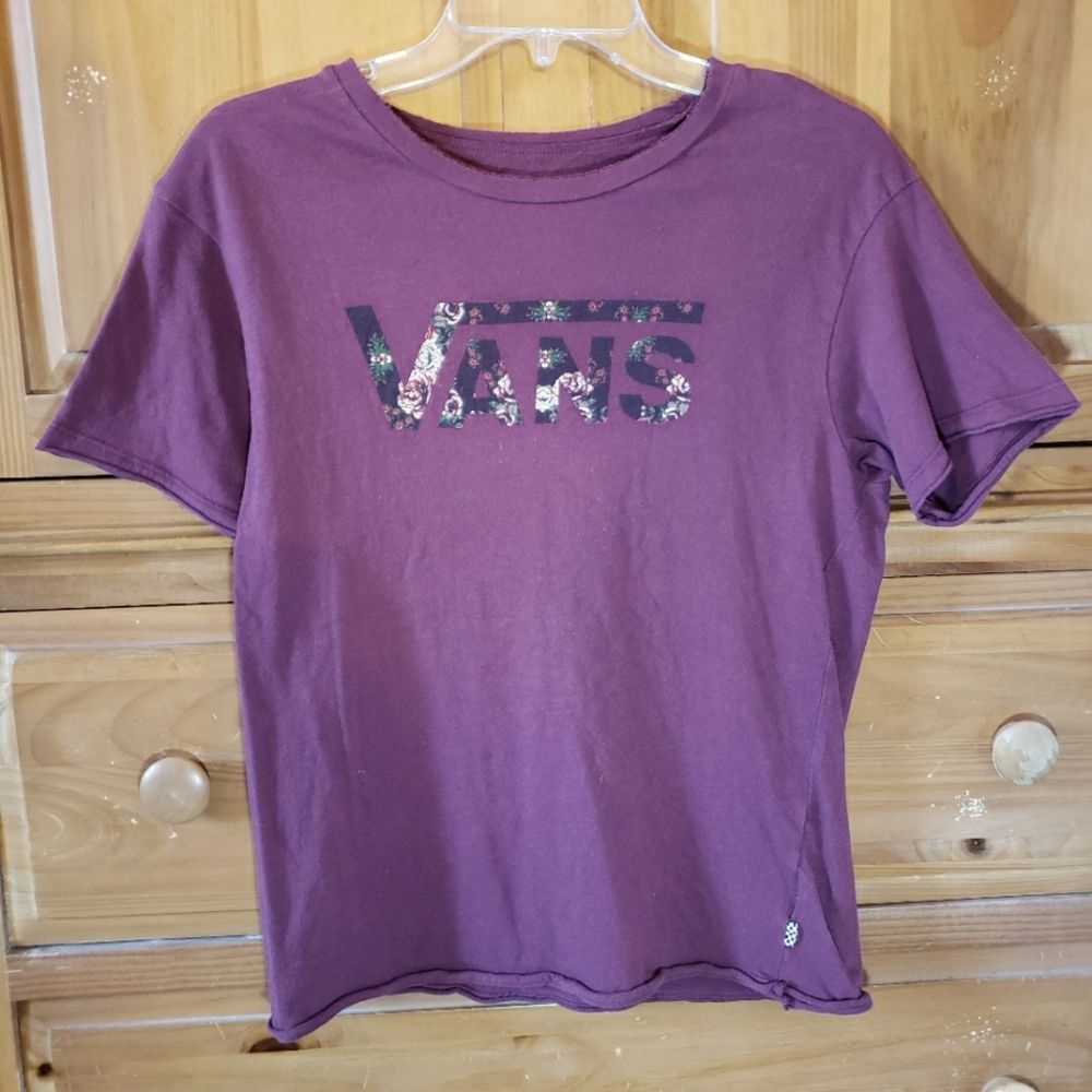 Vans Crew Neck Tee Maroon Size XS Unisex